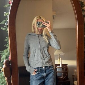 TNA Heather Gray Women's Zip-Up Hoodie